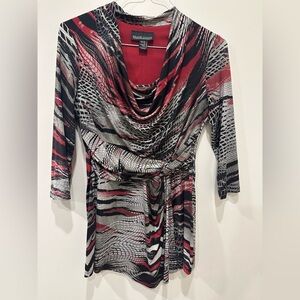 Frank Lyman Blouse Size 8
Cowl Neck Faux Wrap